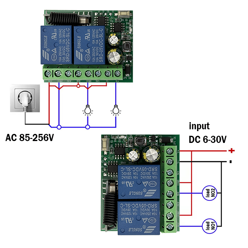 DC 12V 24V AC 220V RF433 2CH M - 433Mhz Receiver Module avis et prix